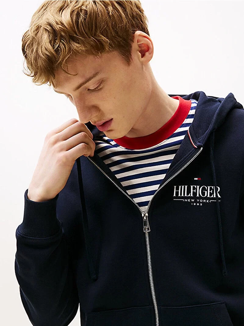 Tommy Hilfiger Erkek Kapüşonlu Lacivert Sweatshirt MW0MW39375DW5