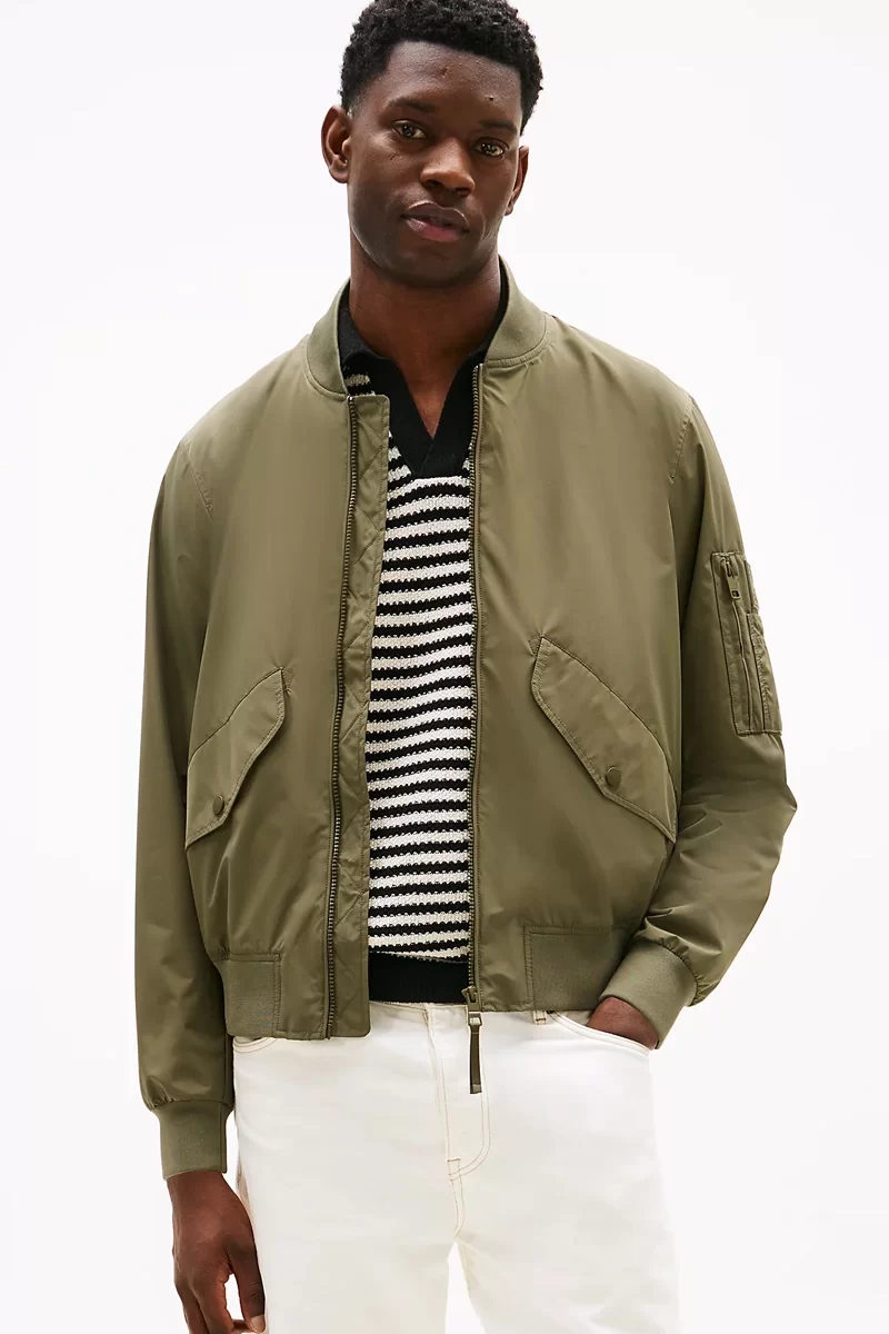 Tommy Hilfiger Erkek Katlanabilir Su Geçirmez Bomber Ceket MW0MW39629PLI