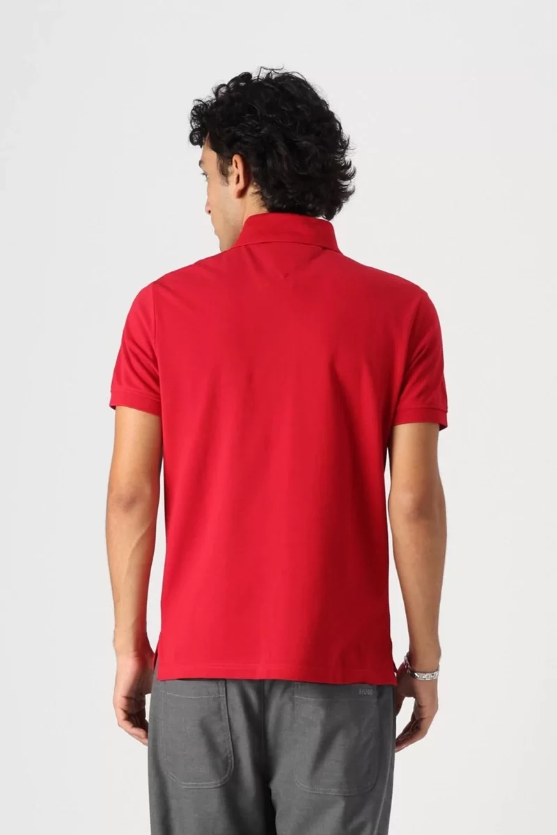 Tommy Hilfiger HILFIGER CHEST INSERT REG POLO Erkek kırmızı T-shirt MW0MW38130XLD