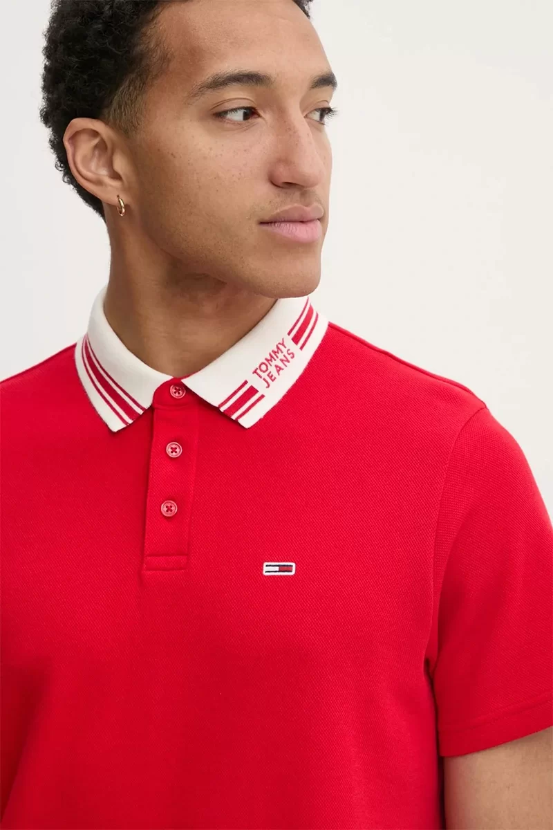 Tommy Jeans TJM TIPPED LOGO POLO SS EXT Erkek KIRMIZI T-shirt DM0DM20225XME