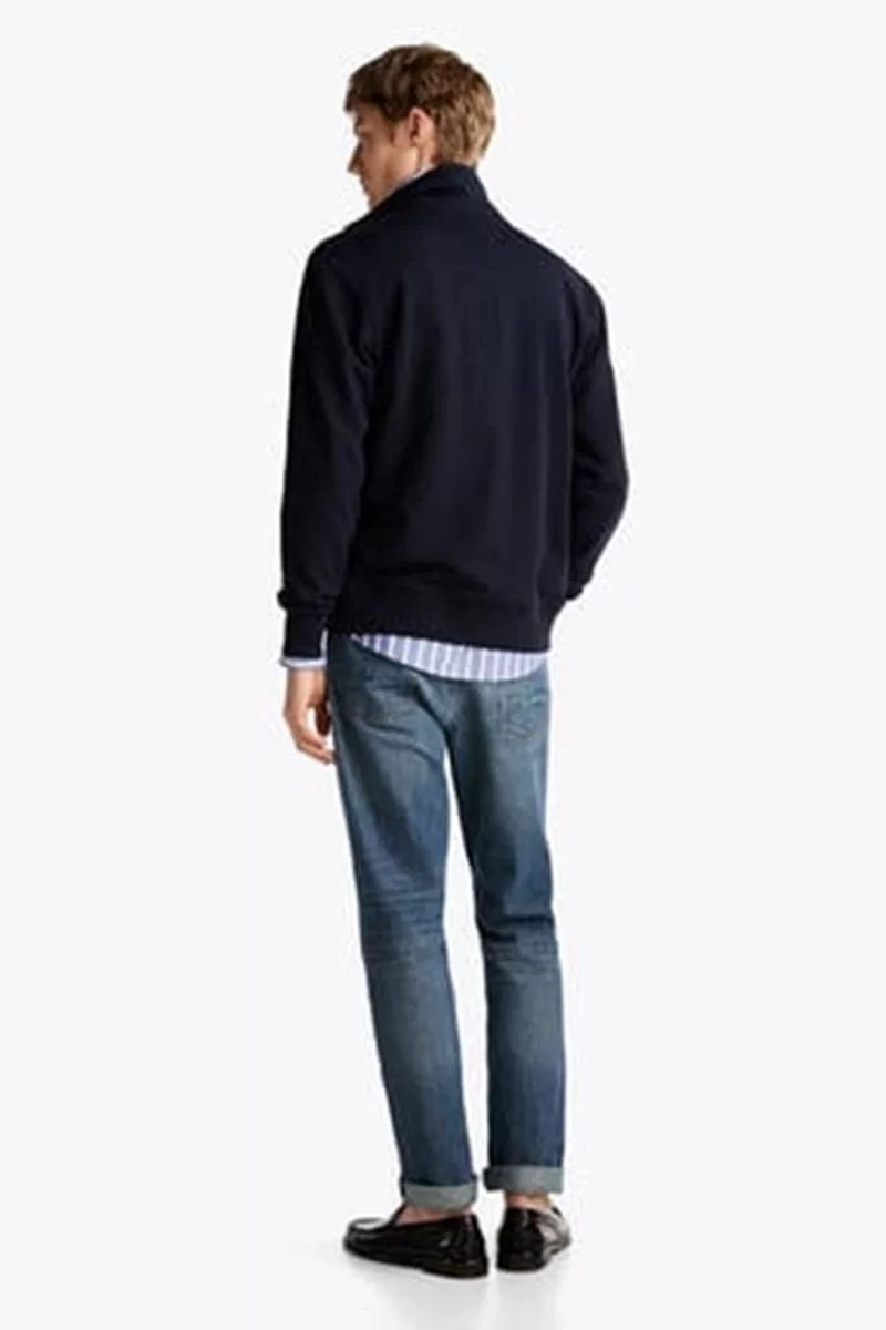 Tommy Hilfiger ESSENTIAL TERRY ZT STAND COLLAR Erkek lacivert Ceket MW0MW38084DW5