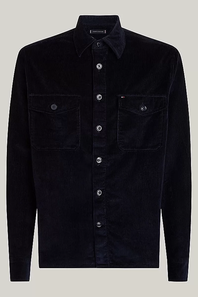 Tommy Hilfiger CORDUROY OVERSHIRT Erkek Mavi Gömlek MW0MW36855DW5