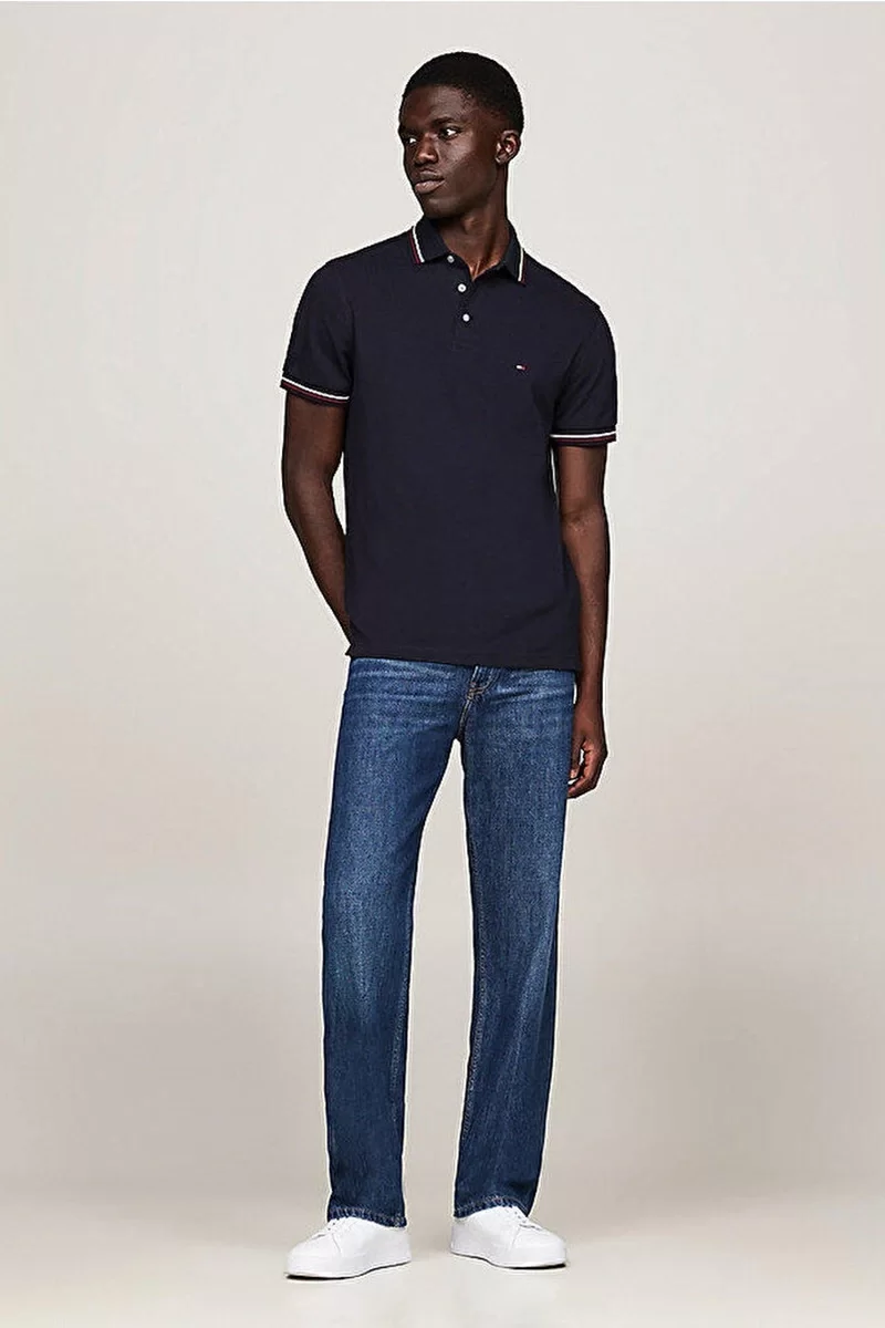 Tommy Hilfiger TIPPED SLIM FIT POLO Erkek lacivert T-shirt MW0MW37346DW5