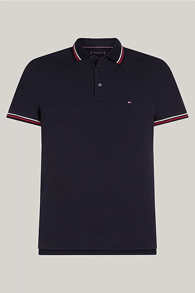 Tommy Hilfiger TIPPED SLIM FIT POLO Erkek lacivert T-shirt MW0MW37346DW5
