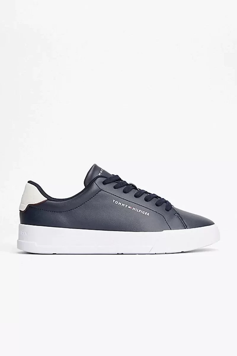 Tommy Hilfiger TH COURT LTH DETAIL ESS Erkek lacivert Sneaker FM0FM05367DW5