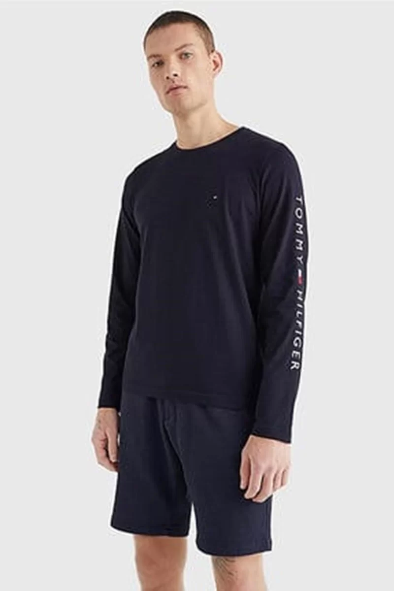 Tommy Hilfiger Erkek Lacivert Yuvarlak Yaka T-Shirt