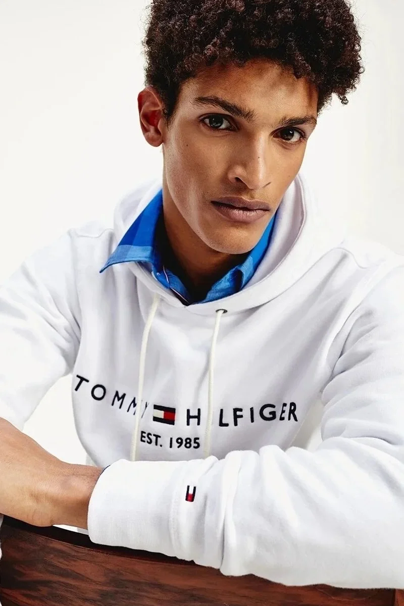 Tommy Hilfiger Erkek Logolu Kapüşonlu Sweatshirt