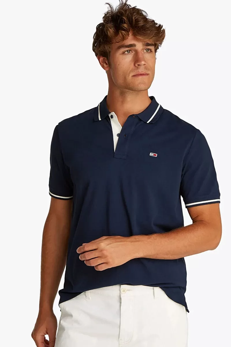 Tommy Hilfiger Erkek  Logolu Normal Kesim  Polo T-Shirt