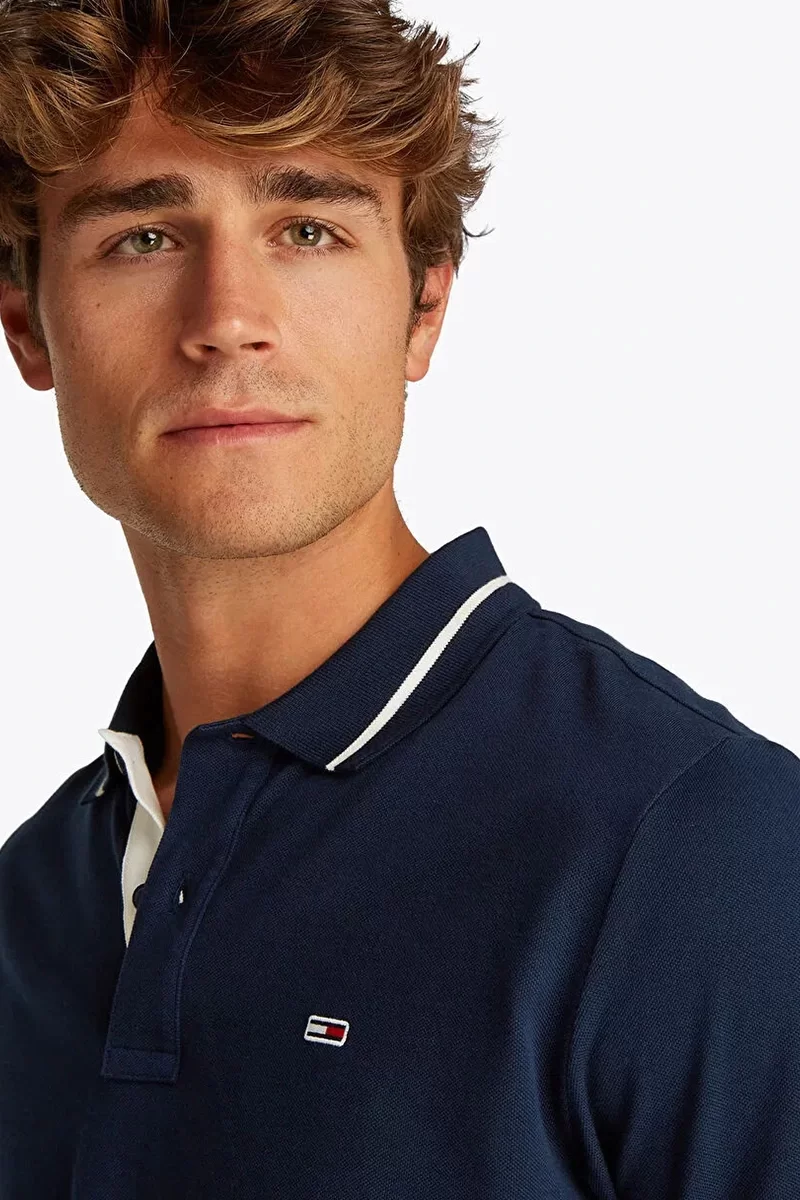 Tommy Hilfiger Erkek  Logolu Normal Kesim  Polo T-Shirt