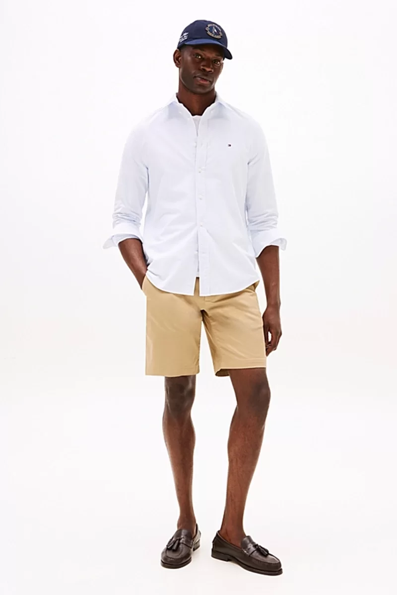 Tommy Hilfiger Erkek Normal Kesim Çizgili Heritage Oxford Mavi Gömlek MW0MW362380A9