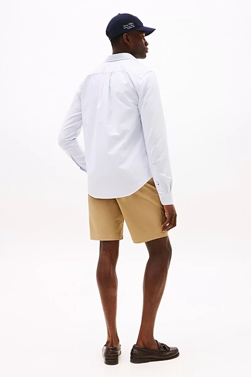Tommy Hilfiger Erkek Normal Kesim Çizgili Heritage Oxford Mavi Gömlek MW0MW362380A9