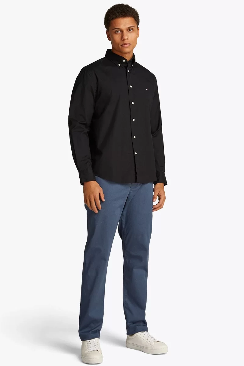 Tommy Hilfiger Erkek Siyah Core Flex Gömlek