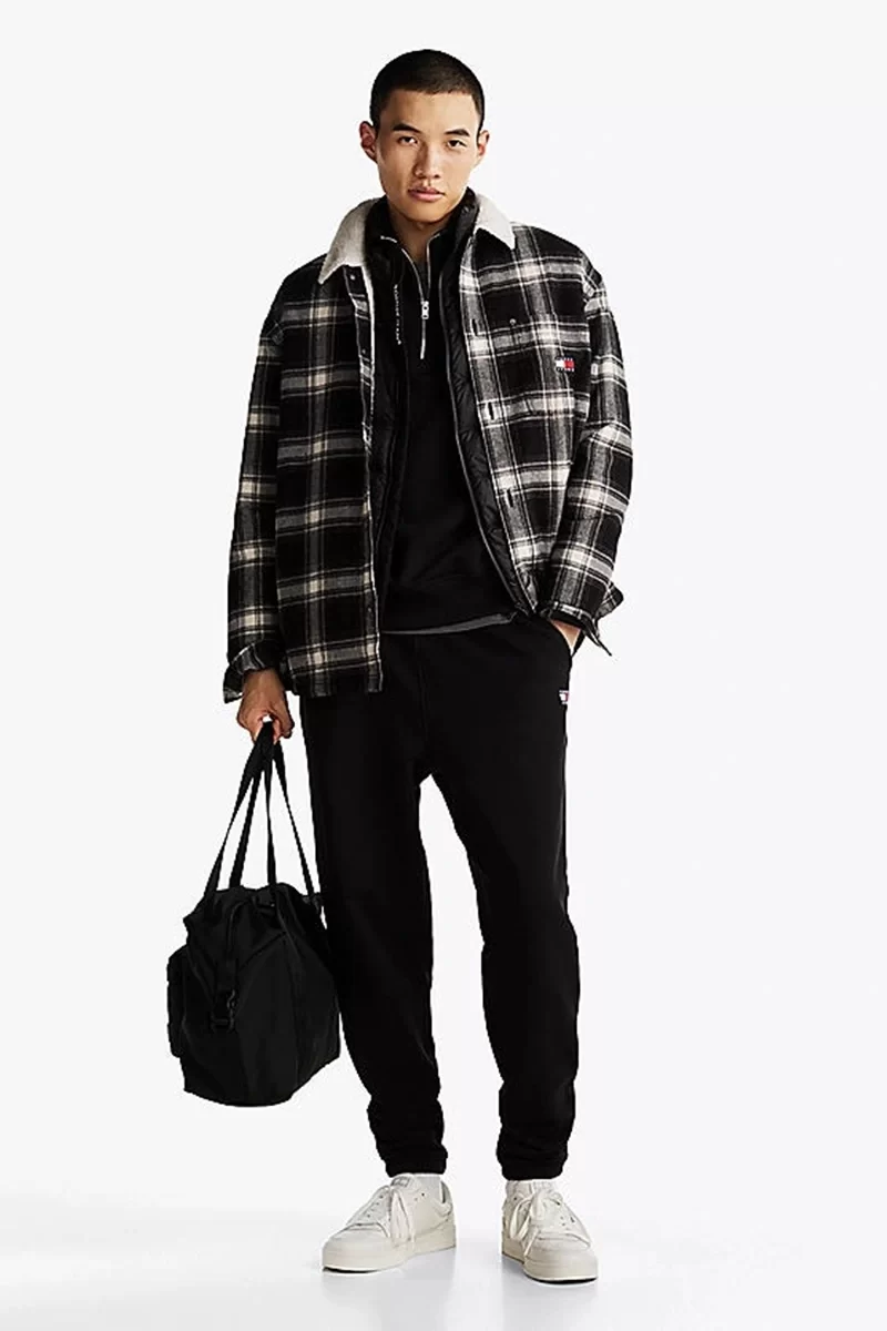 Tommy Jeans Erkek Siyah Jogger Bağcıklı Eşofman Altı
