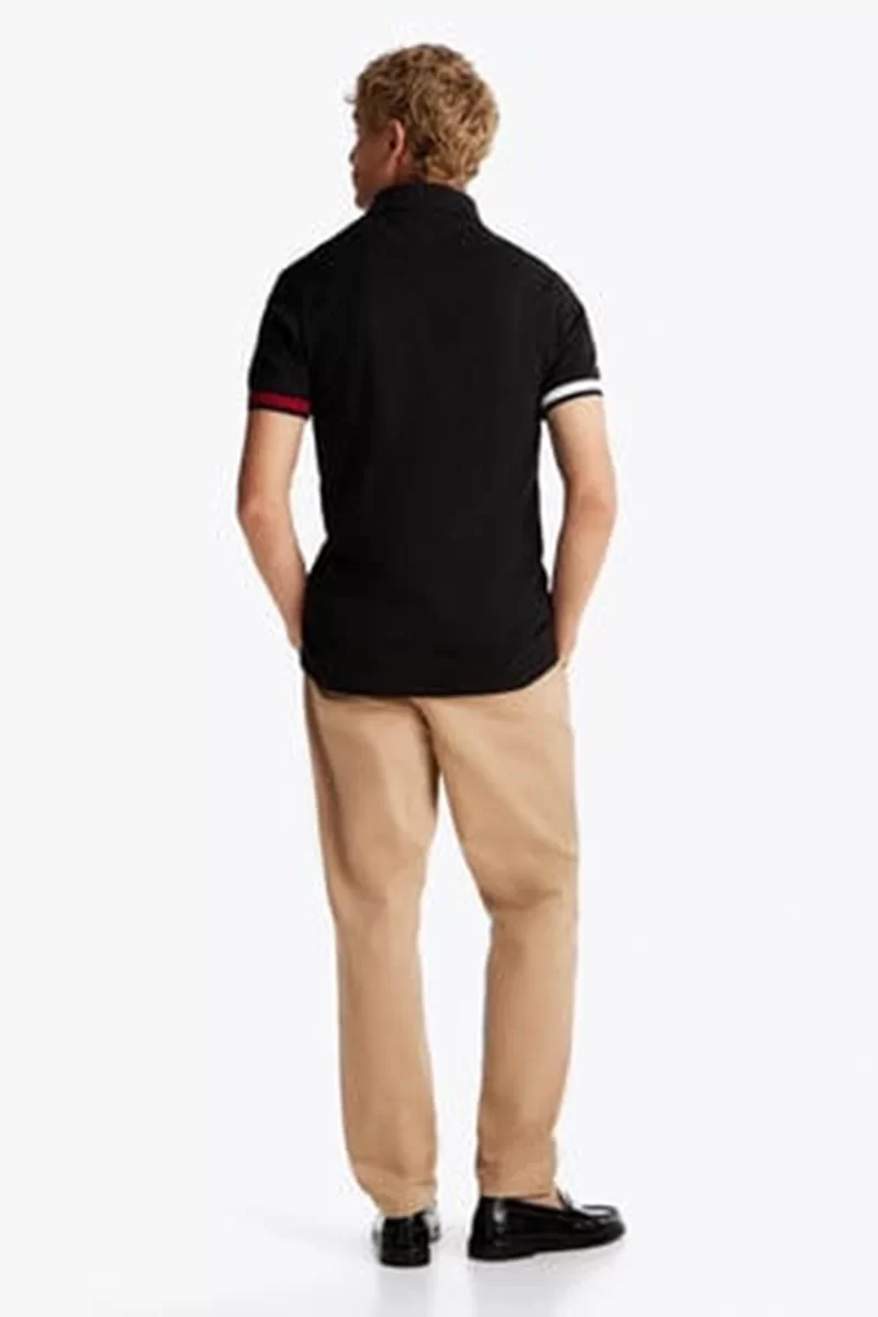 Tommy Hilfiger Erkek Siyah Polo Yaka T-Shirt