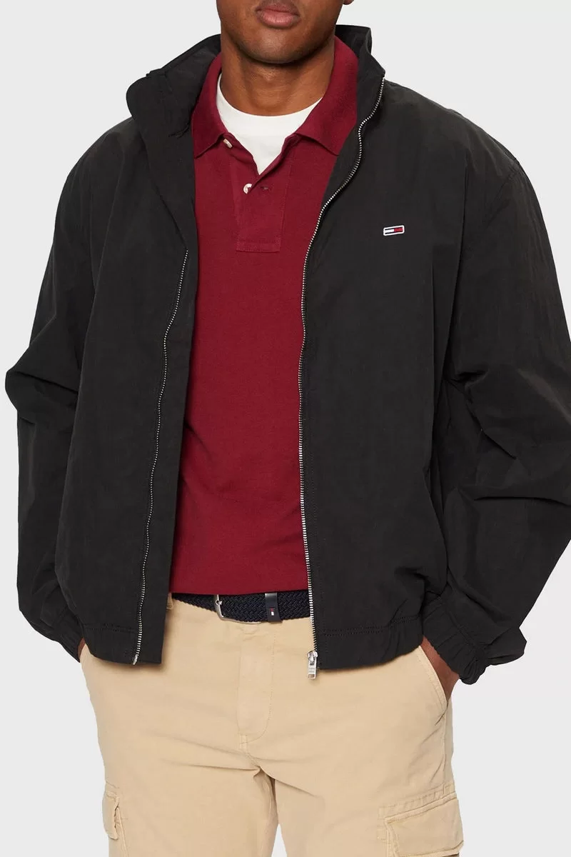 Tommy Hilfiger Erkek Siyah Regular Fit Logolu Ceket