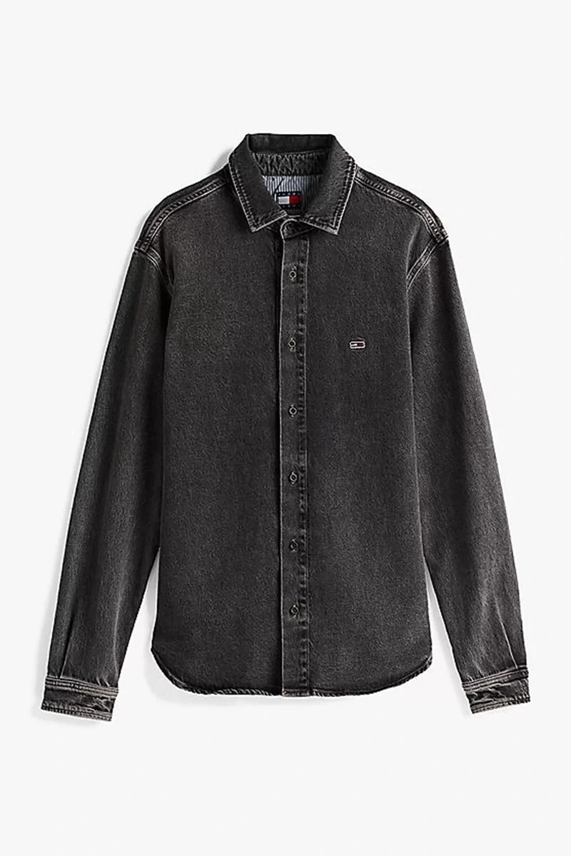 Tommy Jeans REGULAR FIT OVERSHIRT AI6184 Erkek SİYAH Gömlek DM0DM206191BZ