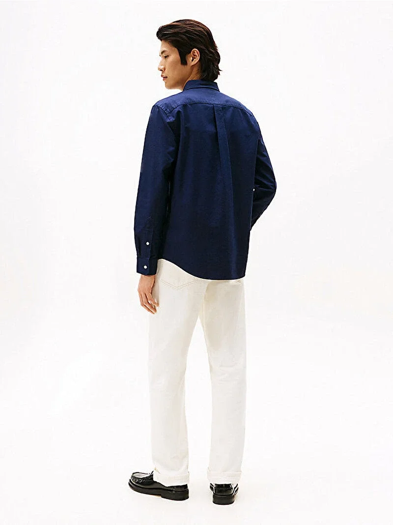 Tommy Hilfiger Erkek  Solid Heritage Oxford Lacivert Gömlek MW0MW357740G0