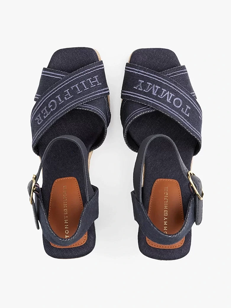 Tommy Hilfiger Kadın Lacivert Yüksek Taban Espadril Sandalet