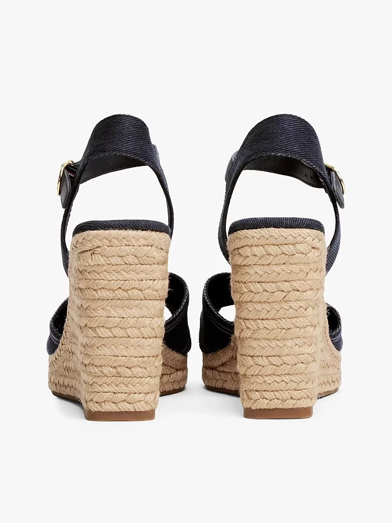 Tommy Hilfiger Kadın Lacivert Yüksek Taban Espadril Sandalet