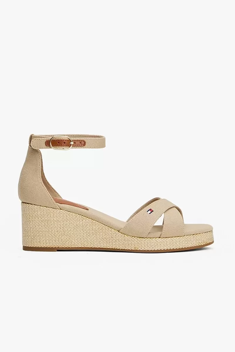 Tommy Hilfiger FLAG CRISS-CROS MID WEDGE ESPAD Kadın  Sandalet FW0FW08481ACC