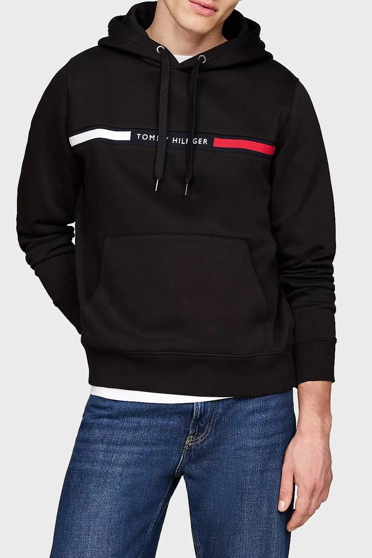 Tommy Hilfiger Göğsü Hilfiger Eklemeli Erkek Kazak MW0MW37361BDS