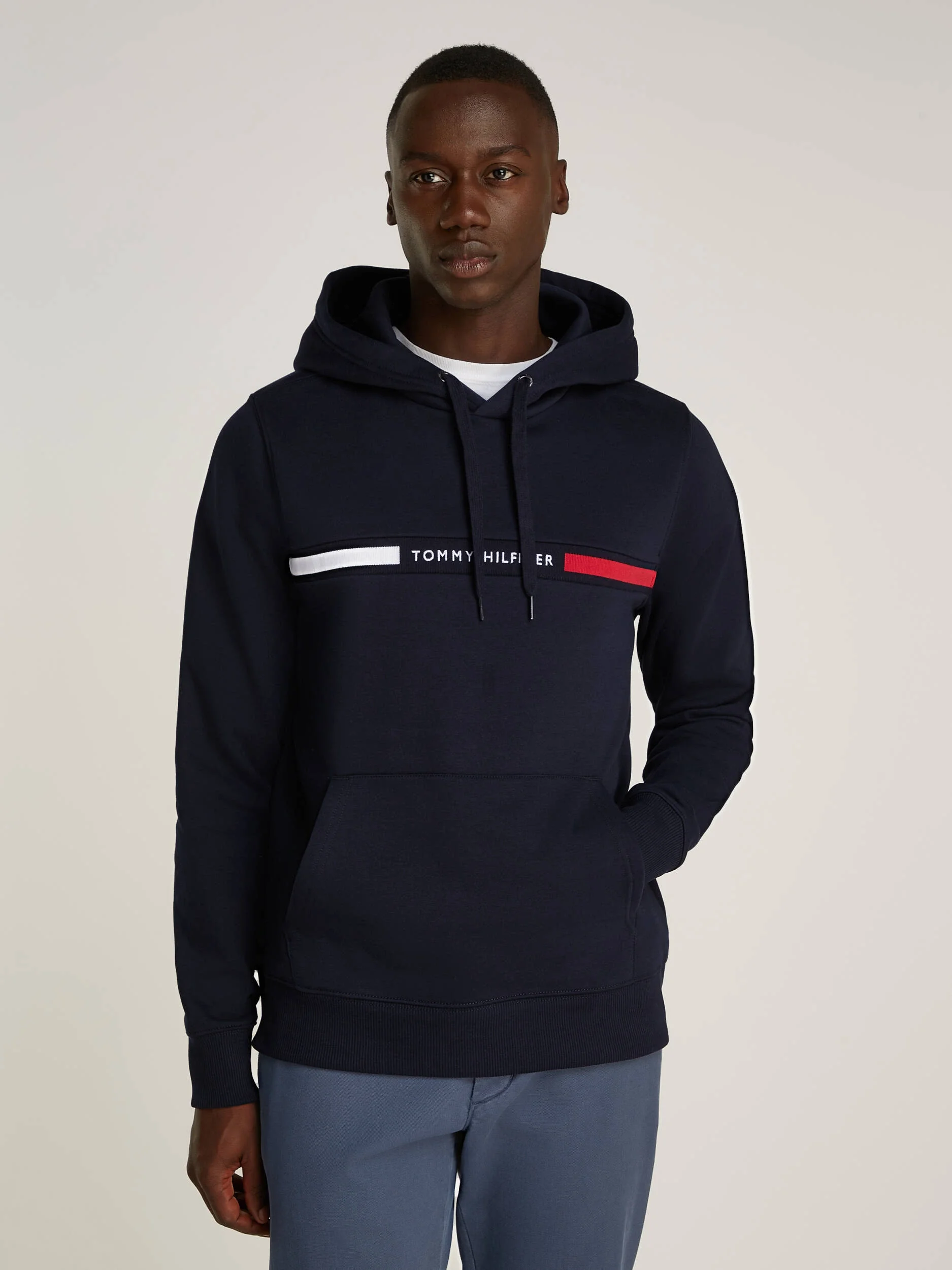 Tommy Hilfiger Göğsü Hilfiger Eklemeli Erkek Kazak MW0MW37361DW5