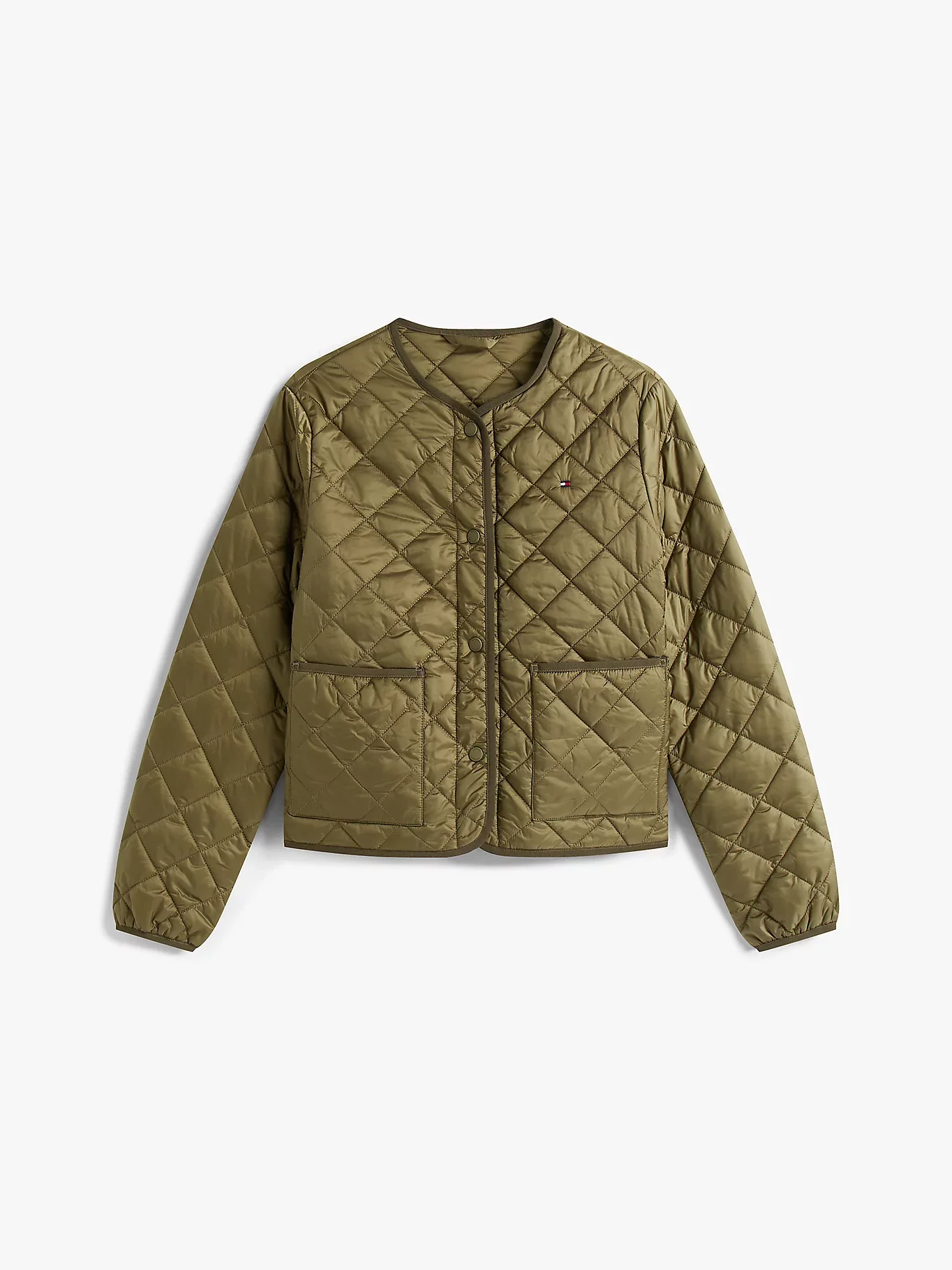 Tommy Hilfiger Hafif Dolgulu Normal Kesim Kapitone Kadın Yeşil Ceket WW0WW47290MSH