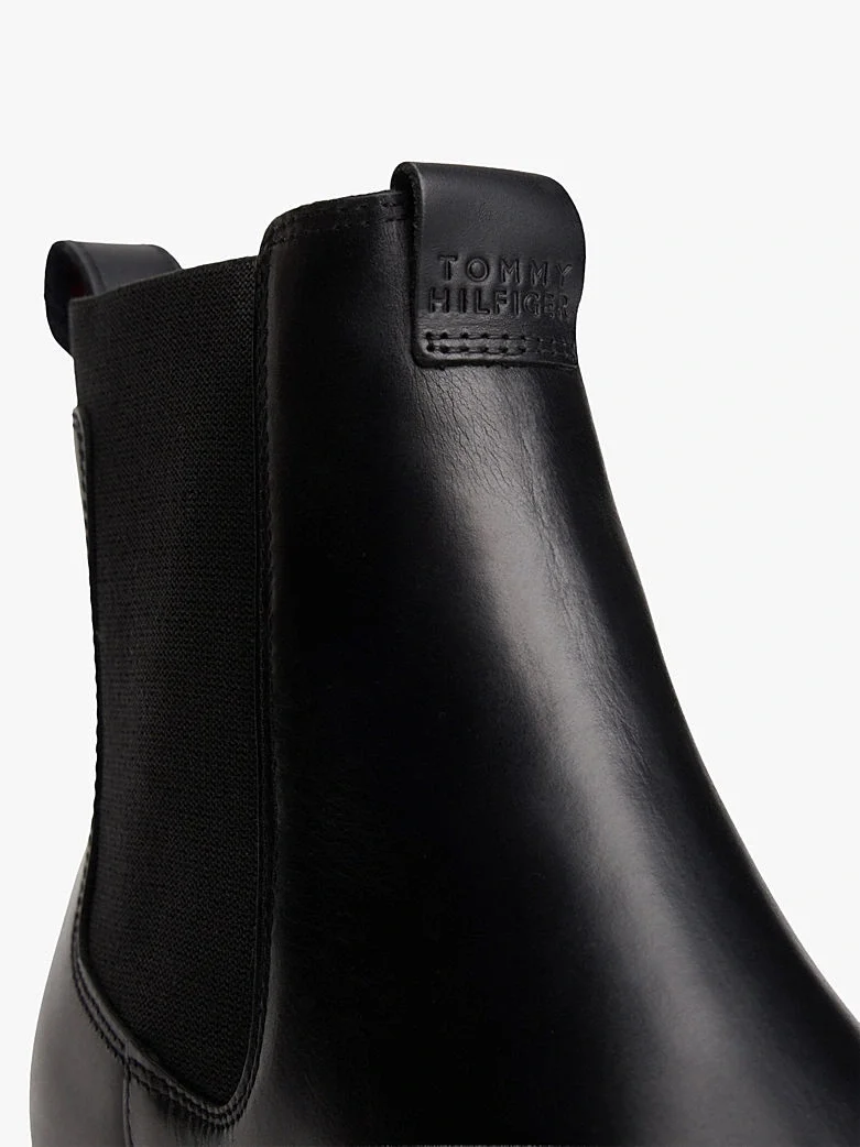 Tommy Hilfiger Hilfiger Comfort Hafif Deri Chelsea Erkek Siyah Bot FM0FM05591BDS