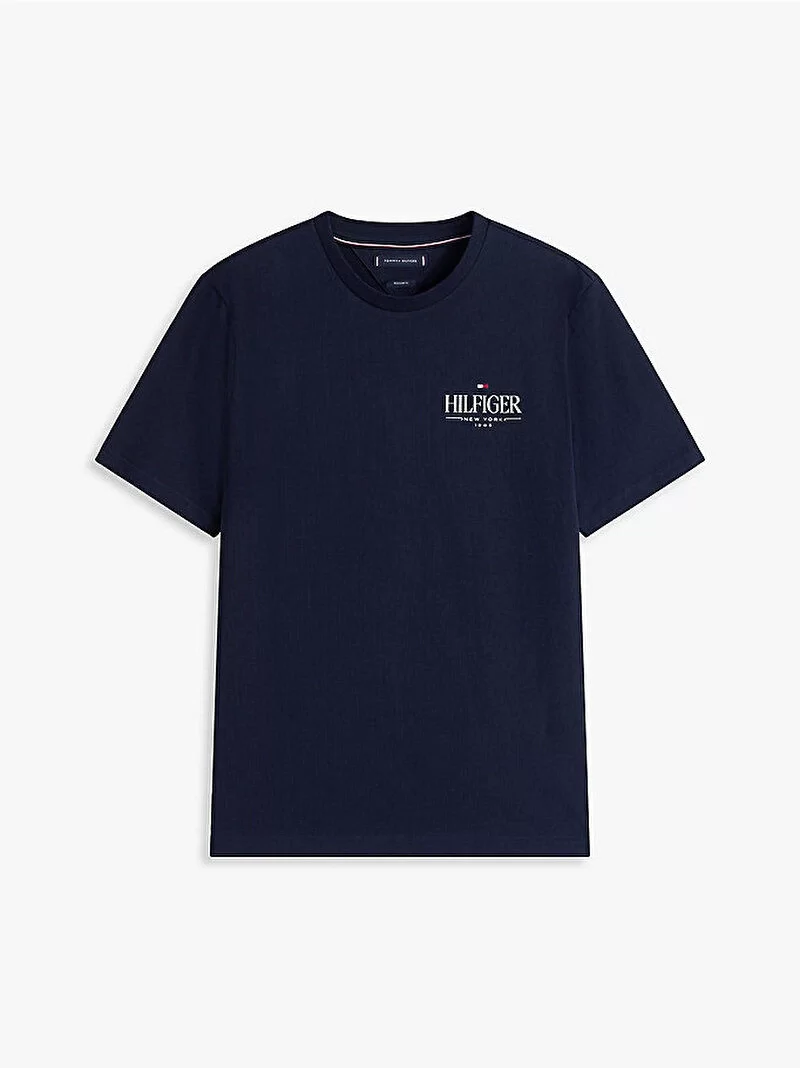Tommy Hilfiger HILFIGER STACK TEE Erkek Mavi T-shirt MW0MW39355DW5
