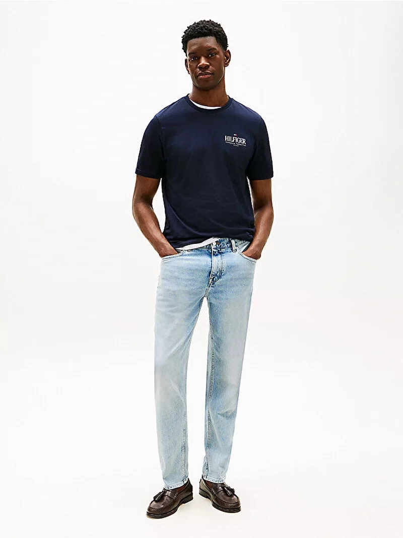 Tommy Hilfiger HILFIGER STACK TEE Erkek Mavi T-shirt MW0MW39355DW5