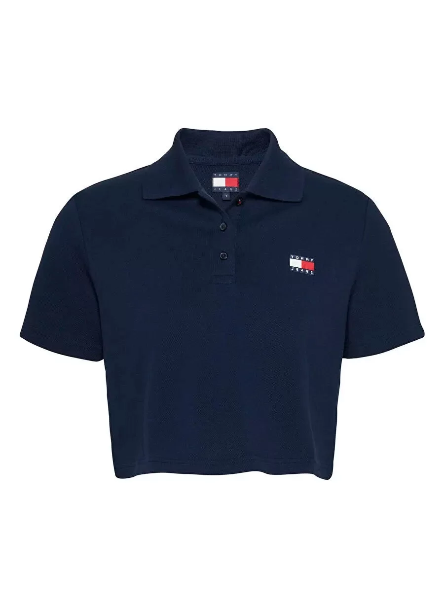 Tommy Jeans TJW CRP BADGE SS POLO Kadın beyaz Crop DW0DW21363C1G