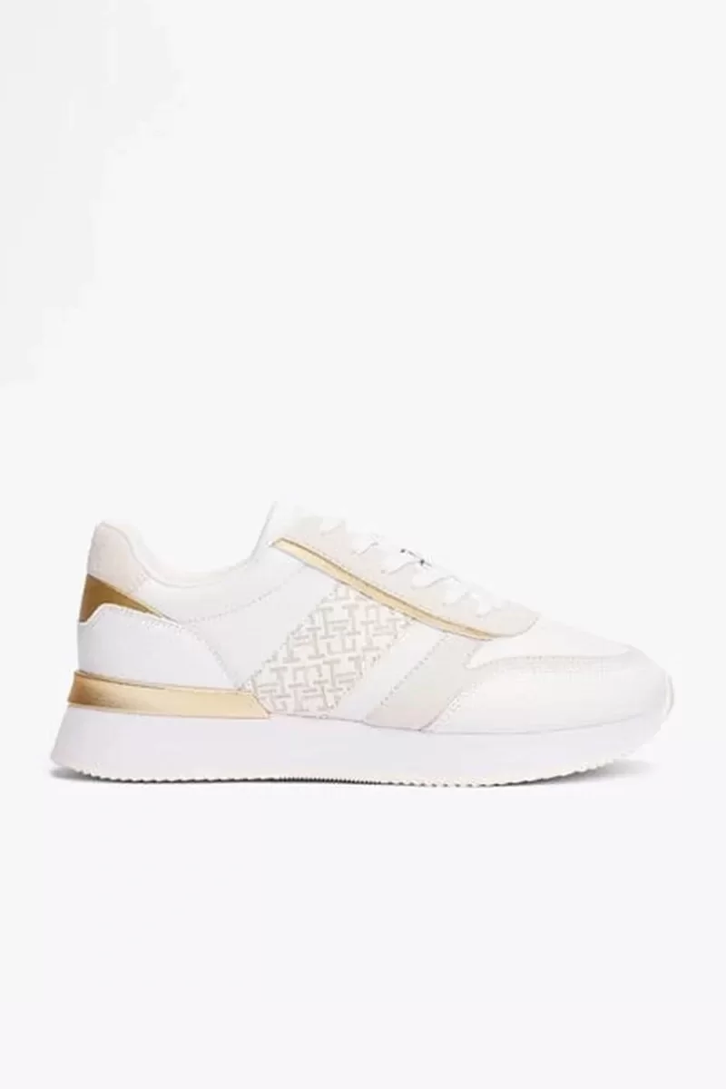 Tommy Hilfiger Kadın Beyaz TH Monogram Logolu Sneaker