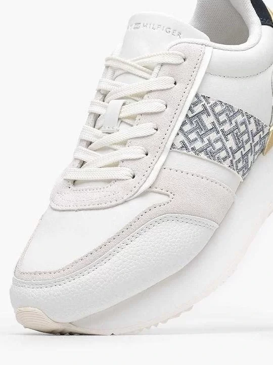 Tommy Hilfiger LUX MONOGRAM RUNNER Kadın Beyaz Sneaker FW0FW08387YBL
