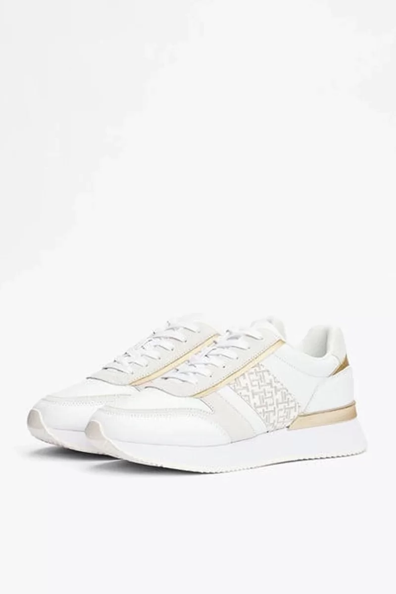 Tommy Hilfiger Kadın Beyaz TH Monogram Logolu Sneaker