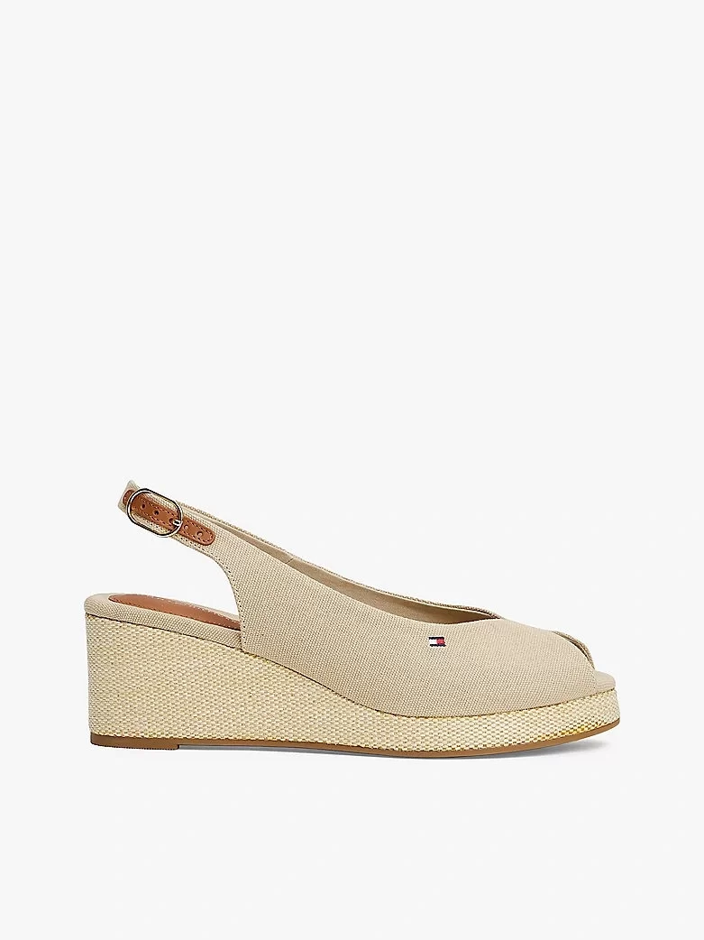 Tommy Hilfiger FLAG MID WEDGE ESPAD SLINGBACK Kadın  Sandalet FW0FW08595ACC