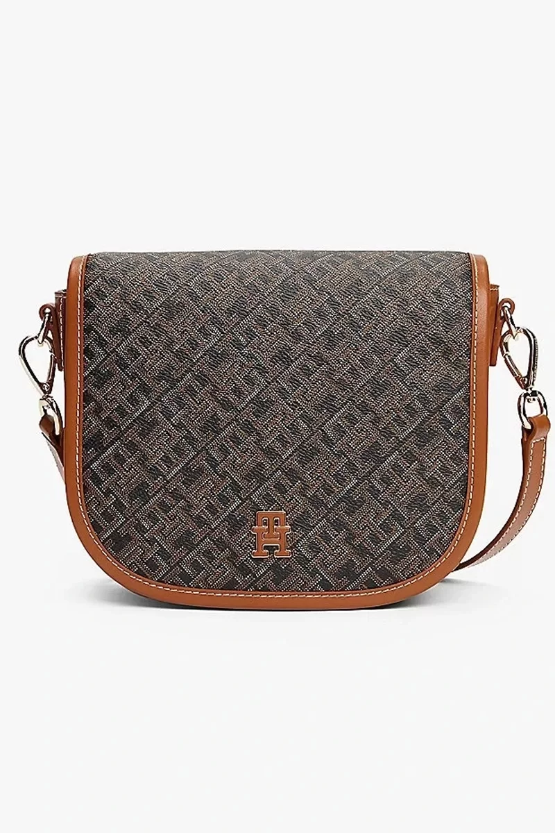 Tommy Hilfiger TH MONOPLAY LEATHER SADDLE BAG Kadın  Çapraz Çanta AW0AW17414BDS