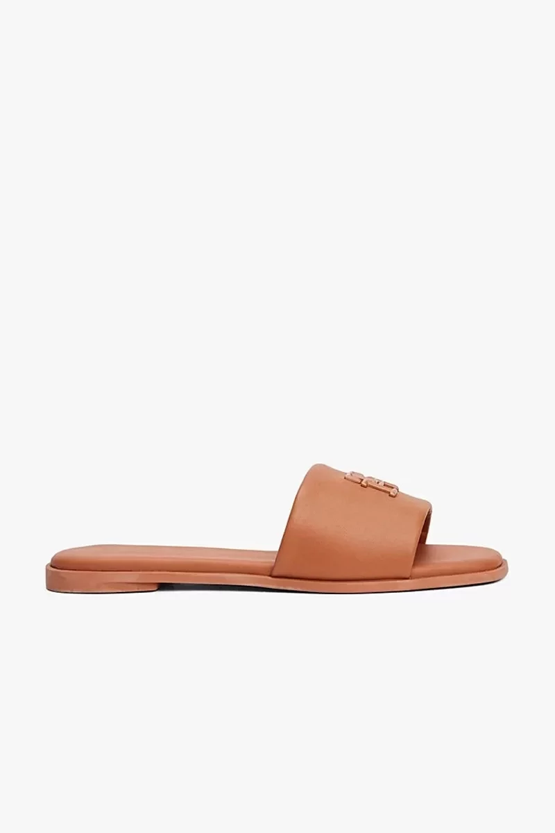 Tommy Hilfiger TH LOGO HARDWARE LEATHER MULE Kadın  Terlik FW0FW08806GPA