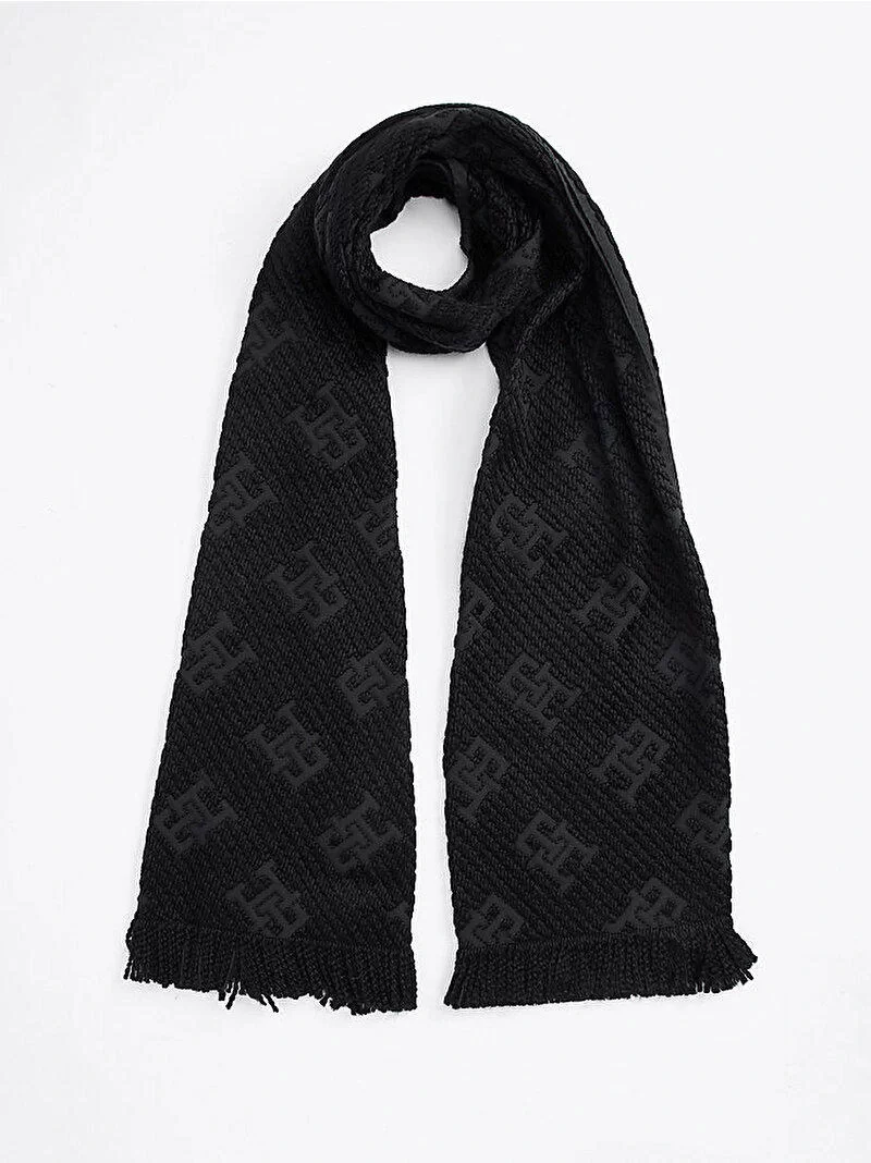 Tommy Hilfiger ELEVATED CHIC WOOL SCARF Kadın siyah Atkı AW0AW16853BDS