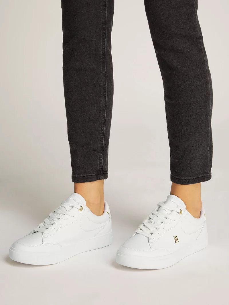 Tommy Hilfiger ESSENTIAL CHIC COURT SNEAKER Kadın beyaz Sneaker FW0FW08322YBS