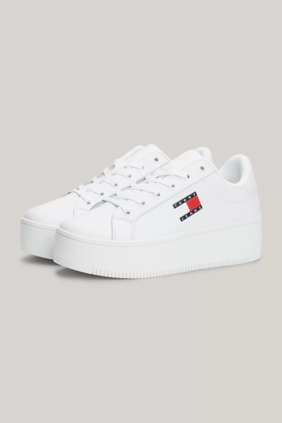 Tommy Jeans (NEW) TJW FLATFORM CUPSOLE ESS Kadın Beyaz Sneaker EN0EN02518YBS