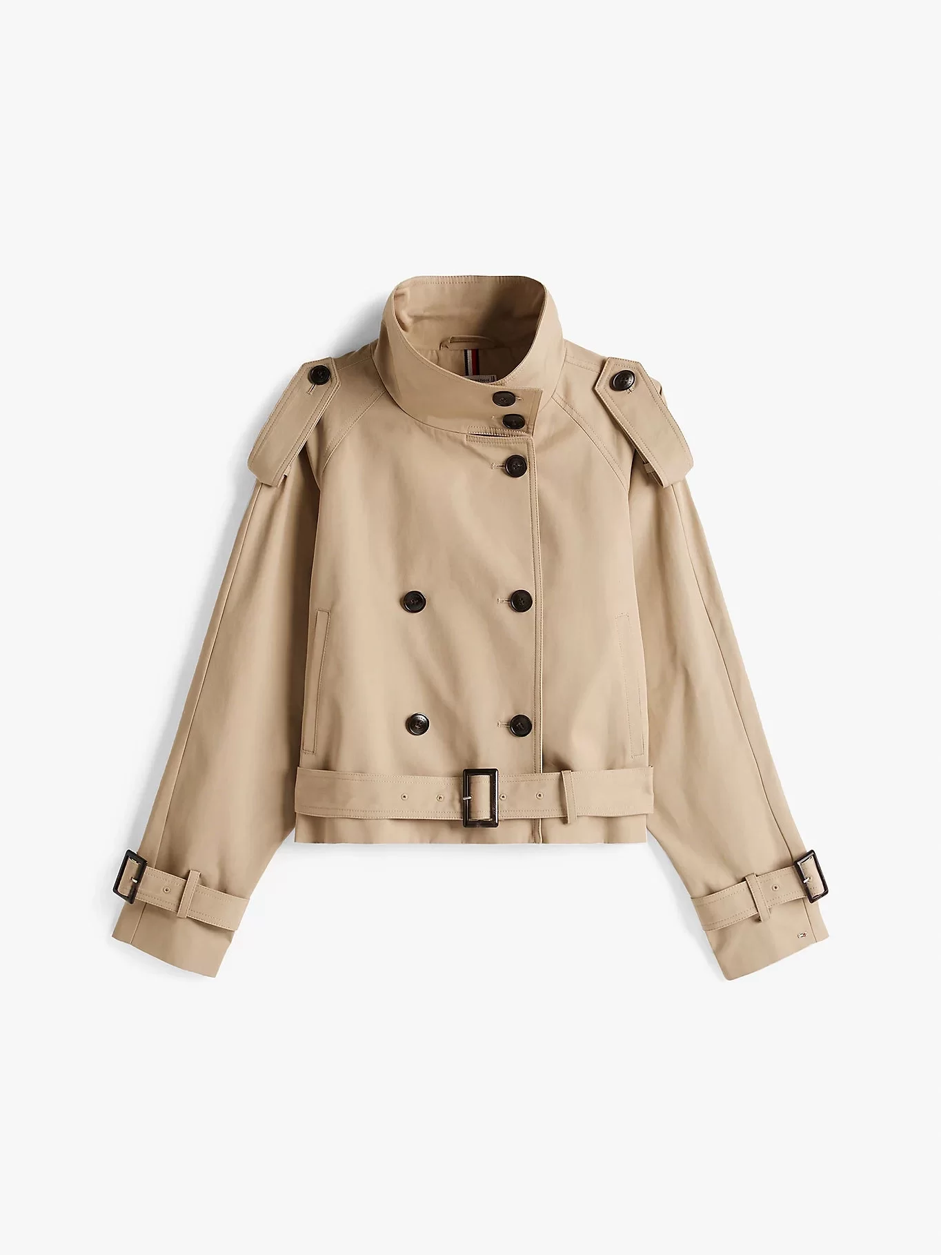 Tommy Hilfiger COTTON CROP TRENCH Kadın  Trençkot WW0WW43933AEG