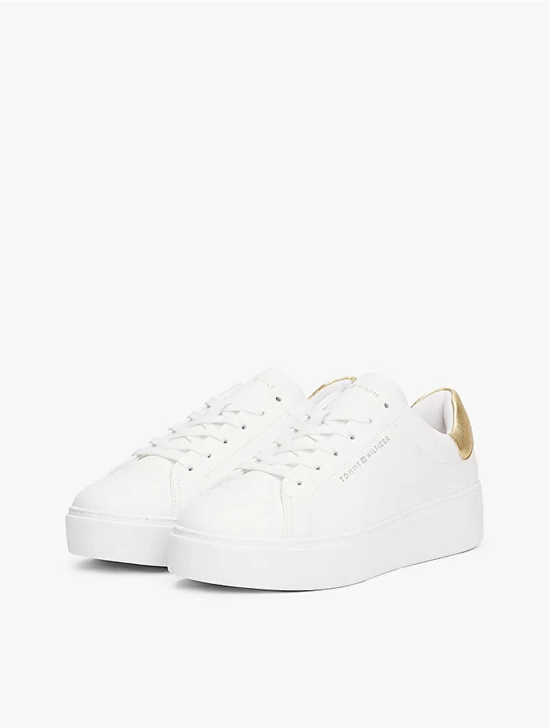 Tommy Hilfiger Kadın Klasik Platformlu Kort Tarzı Gold Sneaker FW0FW087560HT