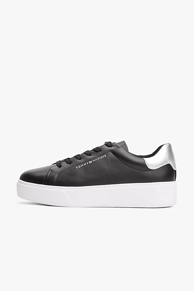 Tommy Hilfiger Kadın Klasik Platformlu Kort Tarzı Siyah Sneaker FW0FW08756BDS