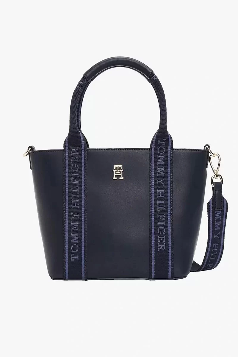 Tommy Hilfiger Kadın Logo Bantlı Çapraz Askılı Tote Çanta