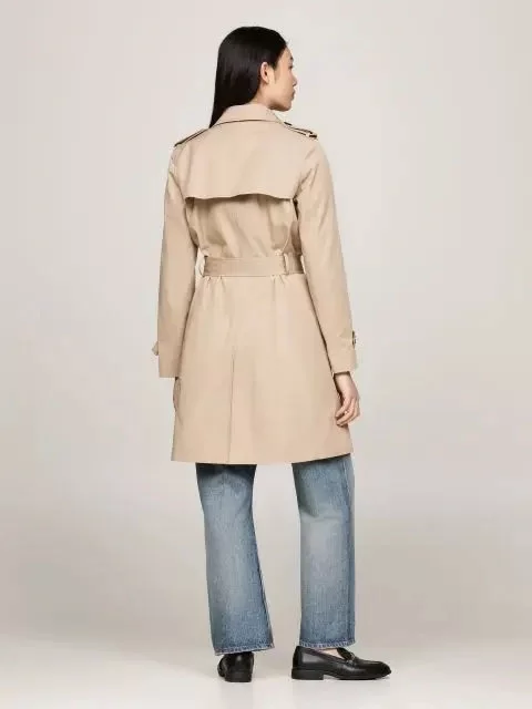 Tommy Hilfiger COTTON DB SLIM FIT TRENCH Kadın  Trençkot WW0WW42133AEG