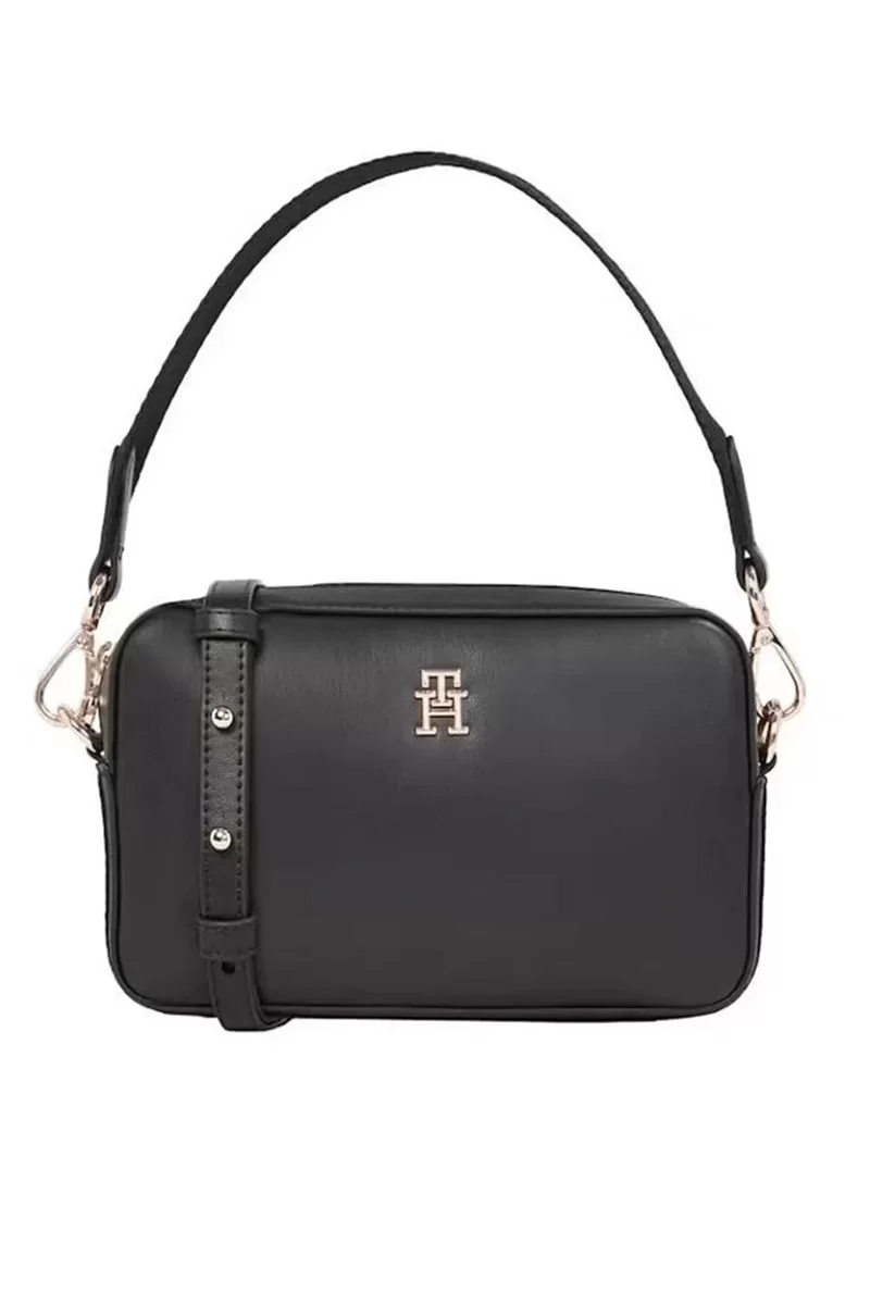 Tommy Hilfiger TH DISTINCT CAMERA BAG Kadın siyah Omuz Çantası AW0AW16894BDS