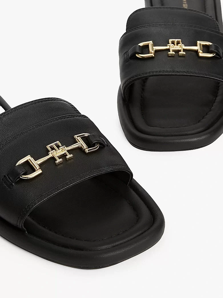 Tommy Hilfiger LEATHER HORSEBIT MULE Kadın  Terlik FW0FW08420BDS