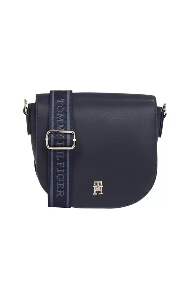 Tommy Hilfiger TH LOGOTAPE SADDLE BAG Kadın lacivert Çapraz Çanta AW0AW17184DW6