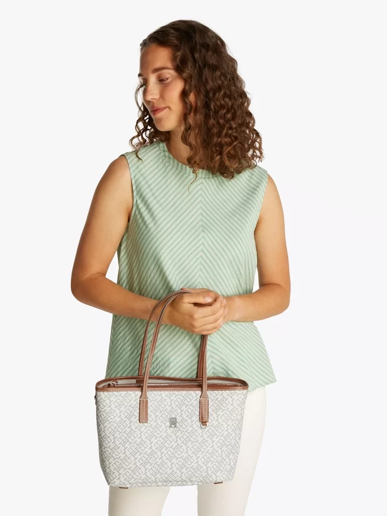 Tommy Hilfiger TH MONOPLAY LEATHER MINI TOTE Kadın  Omuz Çantası AW0AW17415L3H