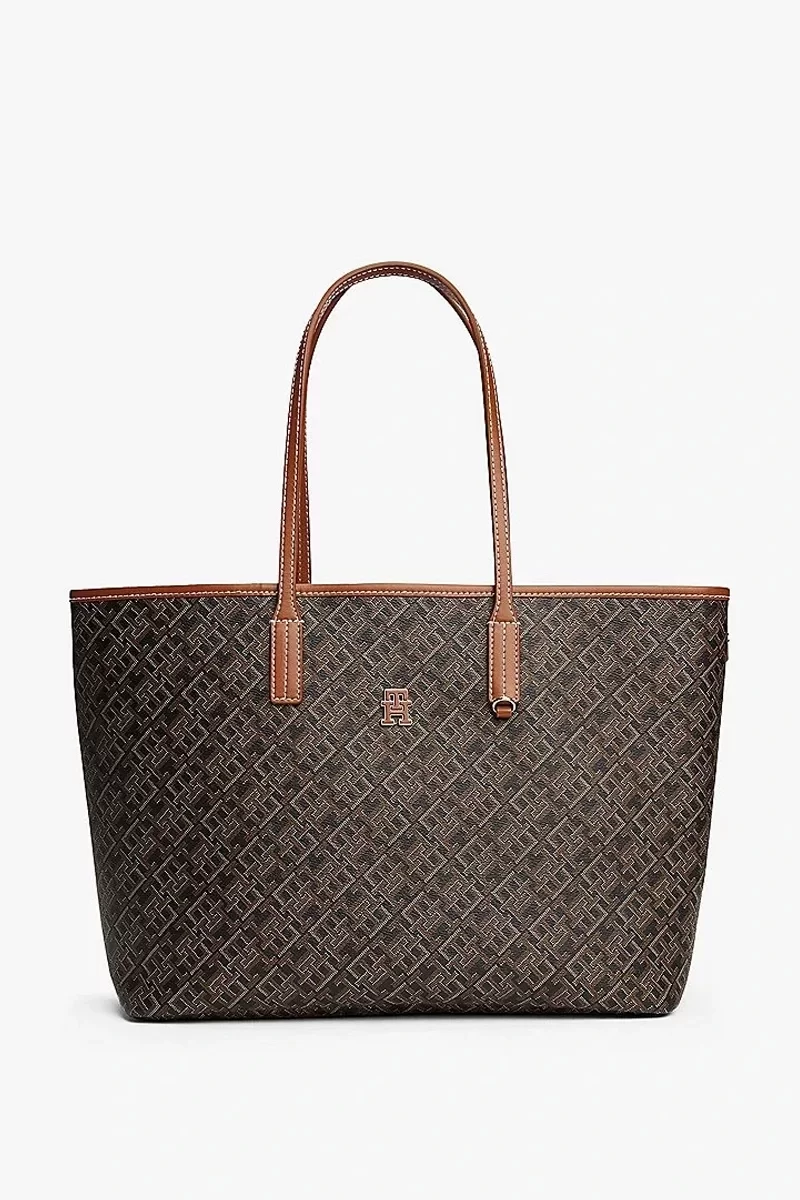 Tommy Hilfiger TH MONOPLAY LEATHER TOTE Kadın  Omuz Çantası AW0AW17416BDS